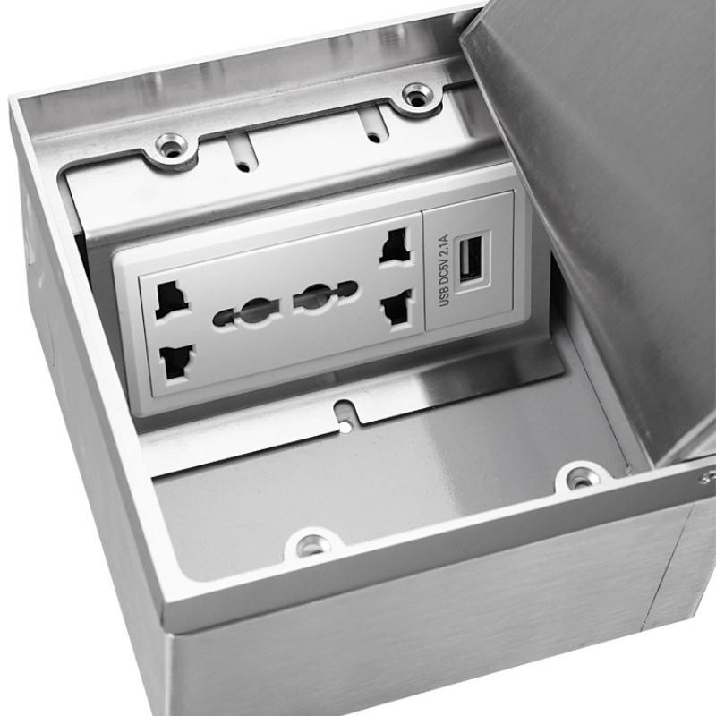 Marble Style Hidden Socket Factory Stainless Steel Embedded Power Socket Multifunctional Universal Floor Socket