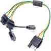 NEWSUN® Universal 4-Way Flat Y-Splitter Plug For Tailgate Light Bars & Trailer Lights,Plug & Play Adapter Extension Harness Wiring Plug 4 Pin
