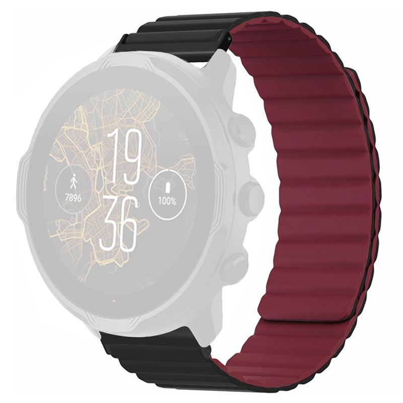 For Suunto Spartan Sport Wrist HR Baro/Suunto 7 Magnetic Band 24mm Silicone Watch Strap
