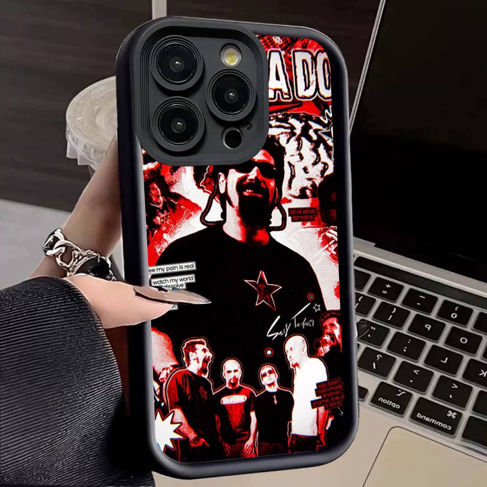 Metal Band System Of A Down For IPhone 17 Pro Max 16 15 14 13 12 11 Plus Black Soft Phone Cover