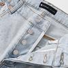 Tendance beauté transfrontalière nouveau jean violet bande chaude strass lavage à l'eau rétro rue hip hop pantalon jean