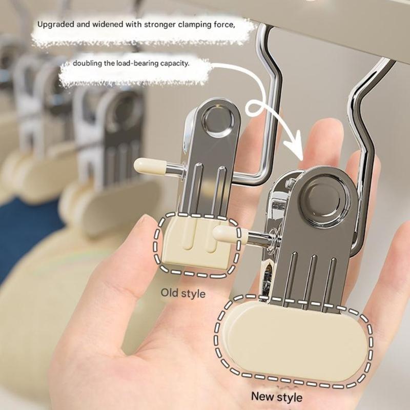 Practical Nonrust Steel Hanger Clip Featuring Double Capacity Design And No Residues Grip Nonslip Wide Clothespins
