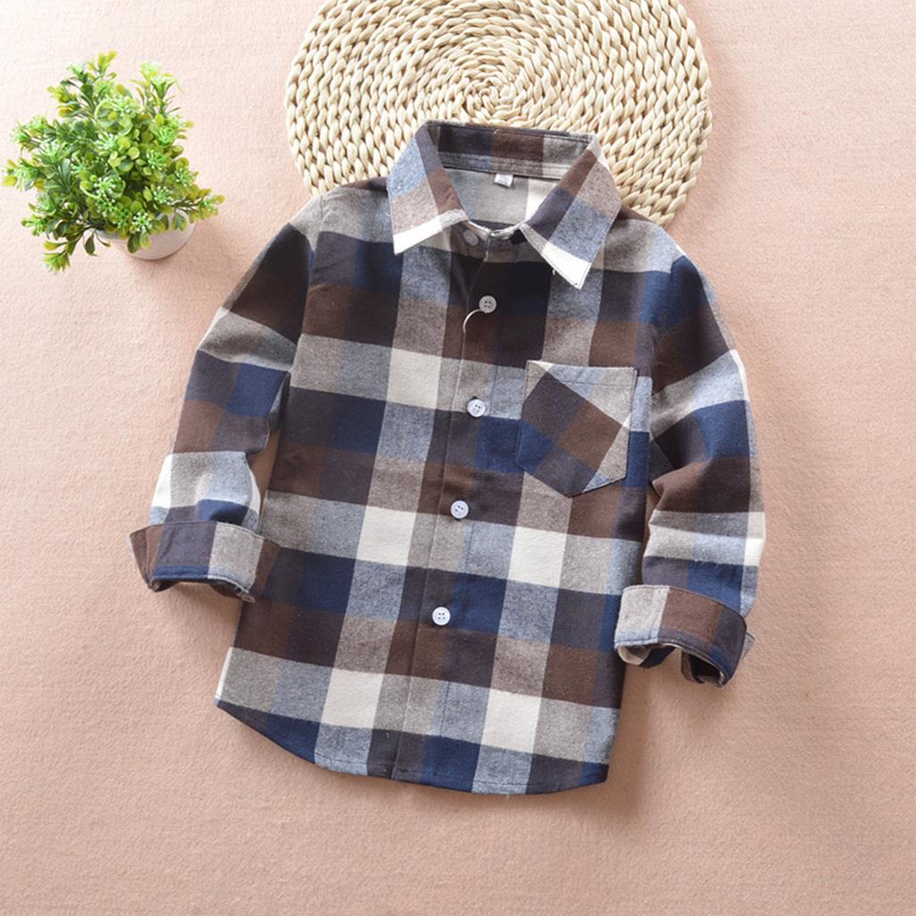 Kids Toddler Flannel Shirt Jacket Plaid Long Sleeve Lapel Button Down Shacket Baby Boys Girls Fall Shirt Coat Outwear