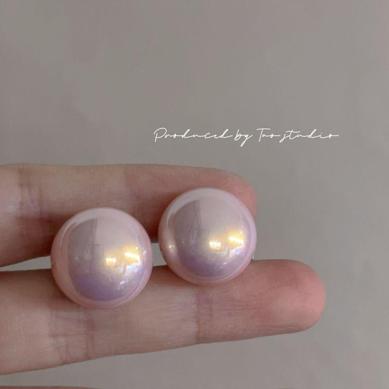 

Cherry Blossom Pink Steamed Bread Pearl Earrings for Women Special-Interest Design Elegant Fancy Ear Studs Earrings Ear Clips without Pierced Ears 18mm pink ear studs