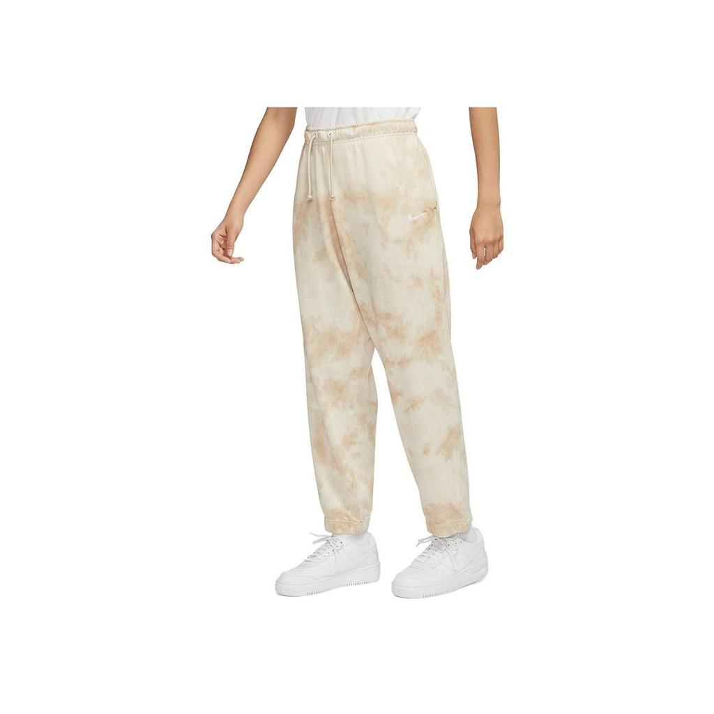 Nike Knitted Logo Loose Tie-Dye Sports Pants Women Pants Beige DM6715-126