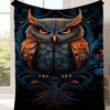 1pc Owl Print Blanket, Soft Warm Throw Blanket Nap Blanket For Couch Sofa Office Bed Camping Travel