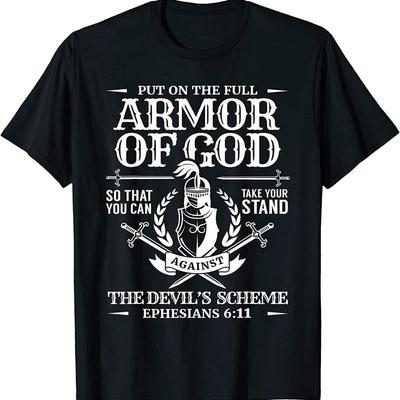 New Limited Armor Of God Christian Bible Verse Religious T Shirt Made In Usa