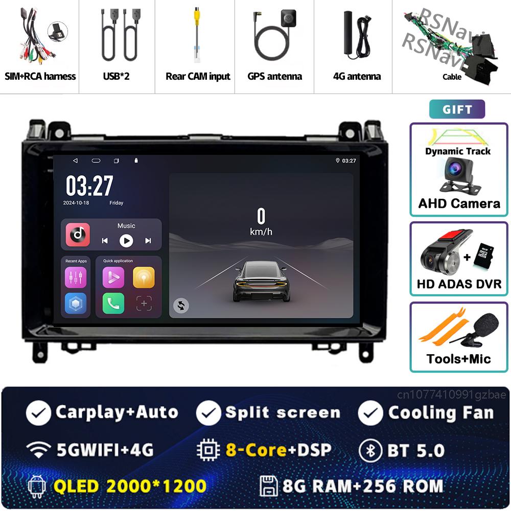 Android 14 Carplay Car Radio For Mercedes Benz B200 W169 W245 Viano Vito W639 Sprinter W906 Multimedia Video Player  GPS Stereo