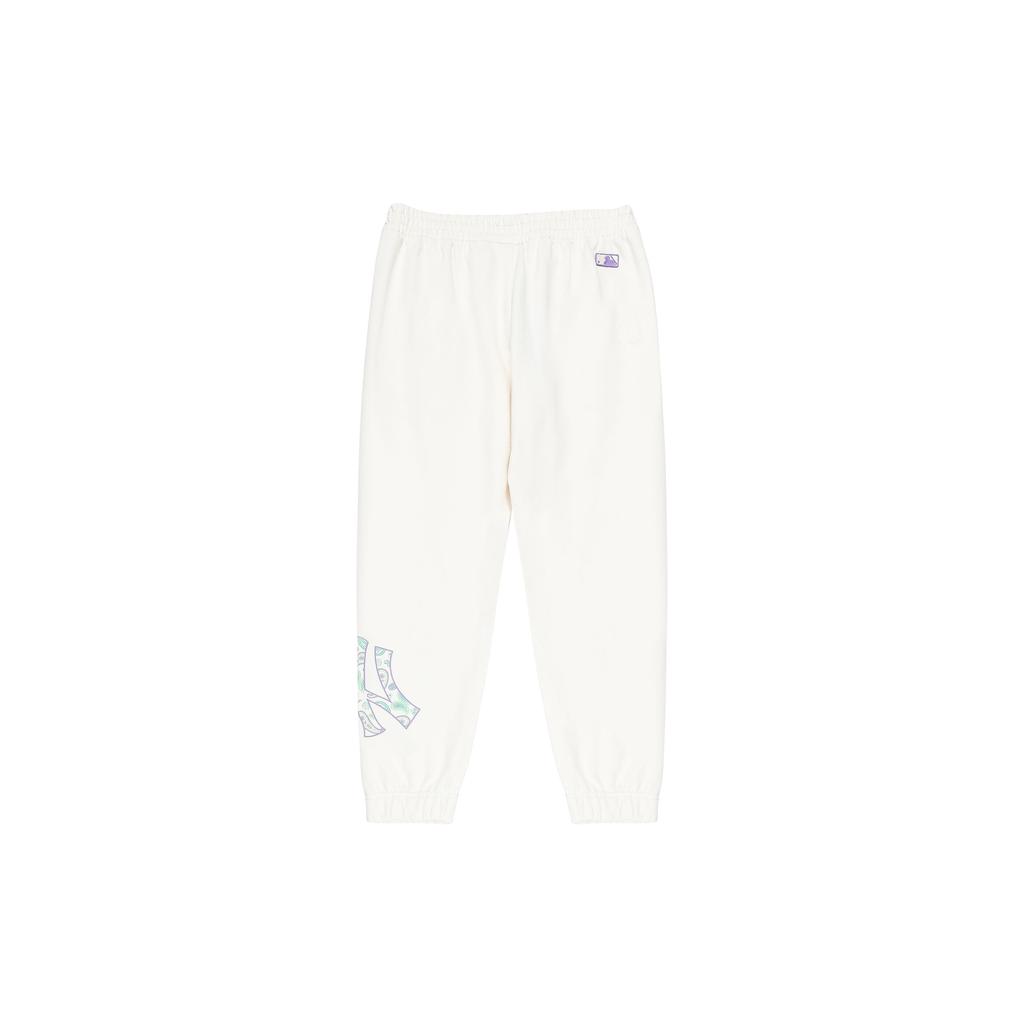 MLB New York Yankees Loose Letter Print Solid Color Cuffed Cotton Knitted Sweatpants Unisex Pants Off-White 3APTI0126-50CRS