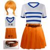One Piece Monkey D Luffy Cosplay Costume, Red Jacket Blue Pants with Straw Hat, Adult & Kids Anime Role‑Play Halloween Outfit