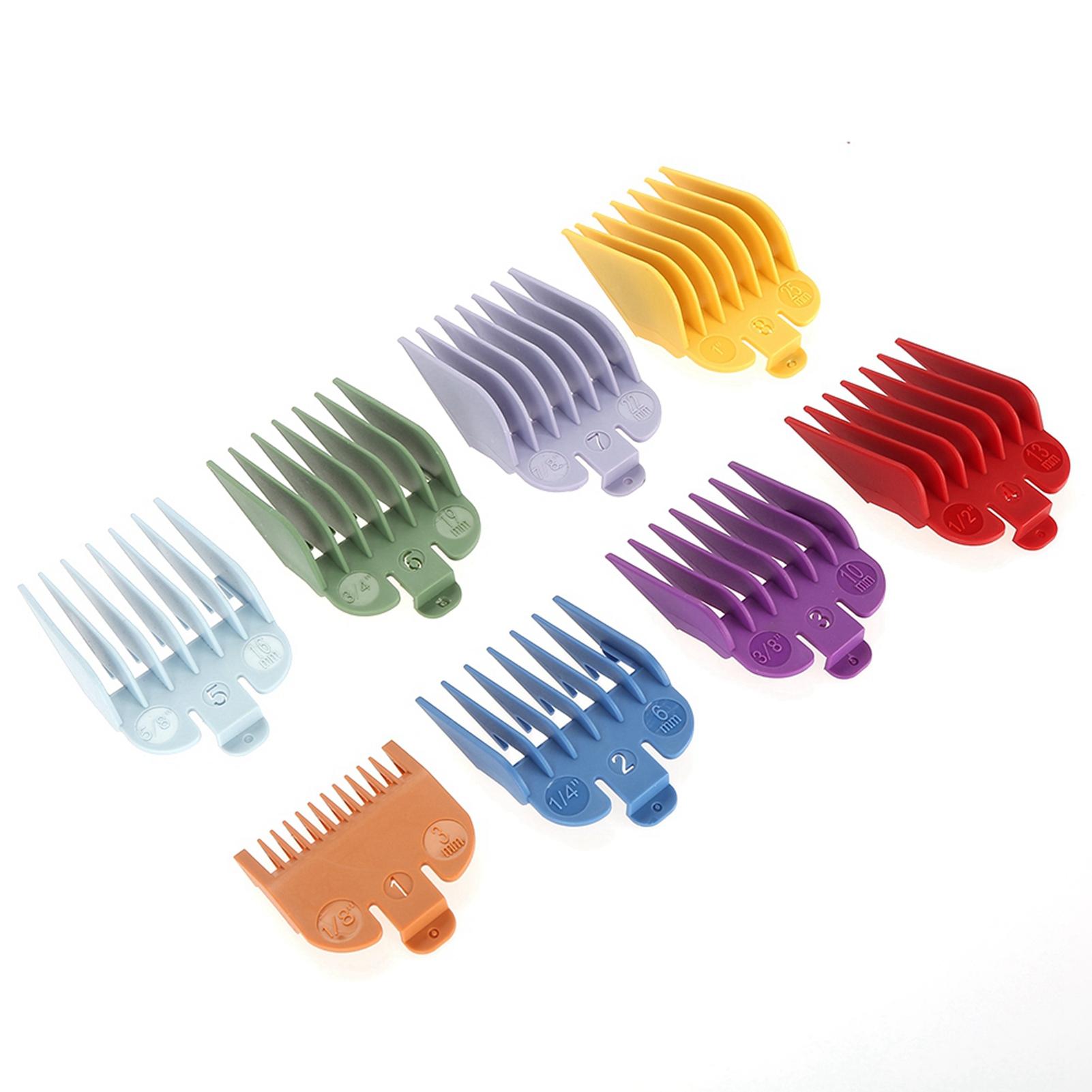

8 размеров Набор расчесок Rainbow Color Clipper Запасные части Аксессуары для стрижки