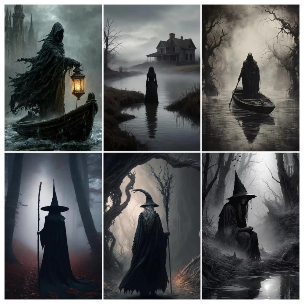 Dark Academia Art The Witch Demon Poster Prints For Living Room Home Decor Magic World Gothic Crow Canvas Painting Wall Art G