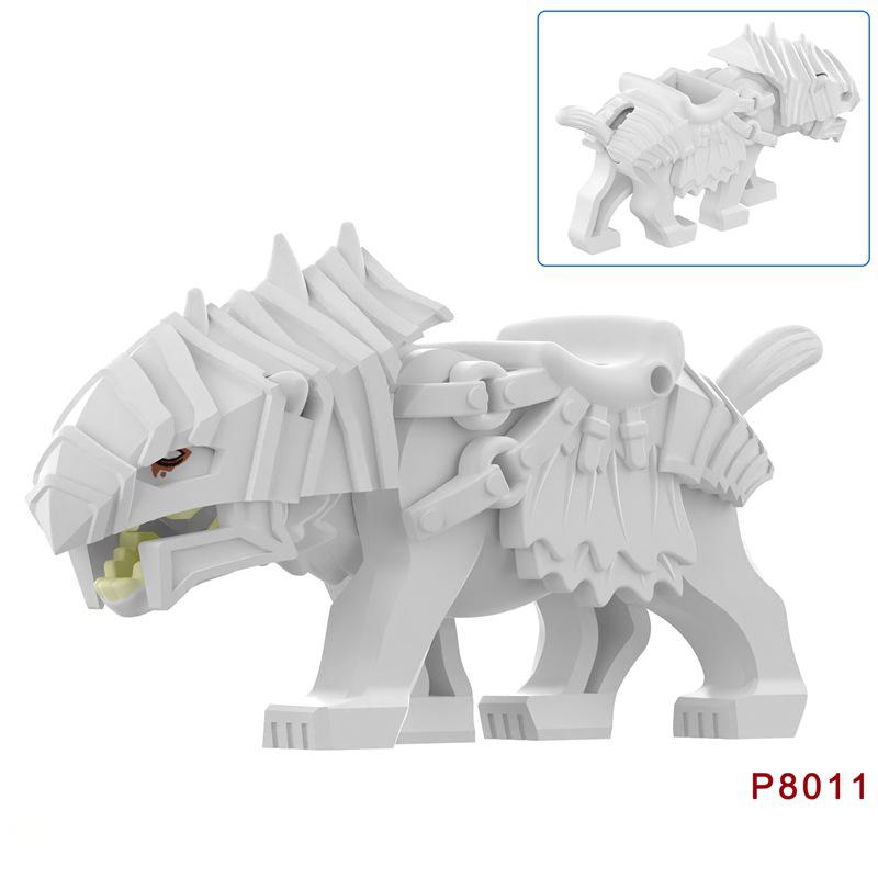 MOC Medieval Wolf Building Blocks Castle Army Knight Soldiers Figures Mount Animal Bricks Toys Gift DF004