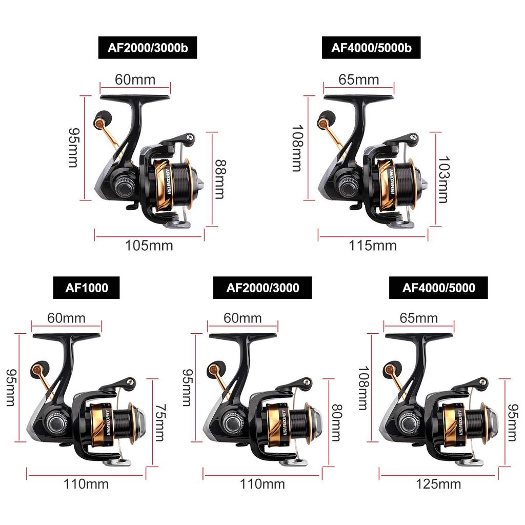 Ashconfish Spinning Reel EVA Handle Knob with PE Suitable for a Wide Range of Including Sea Bass 7+1BB Line,