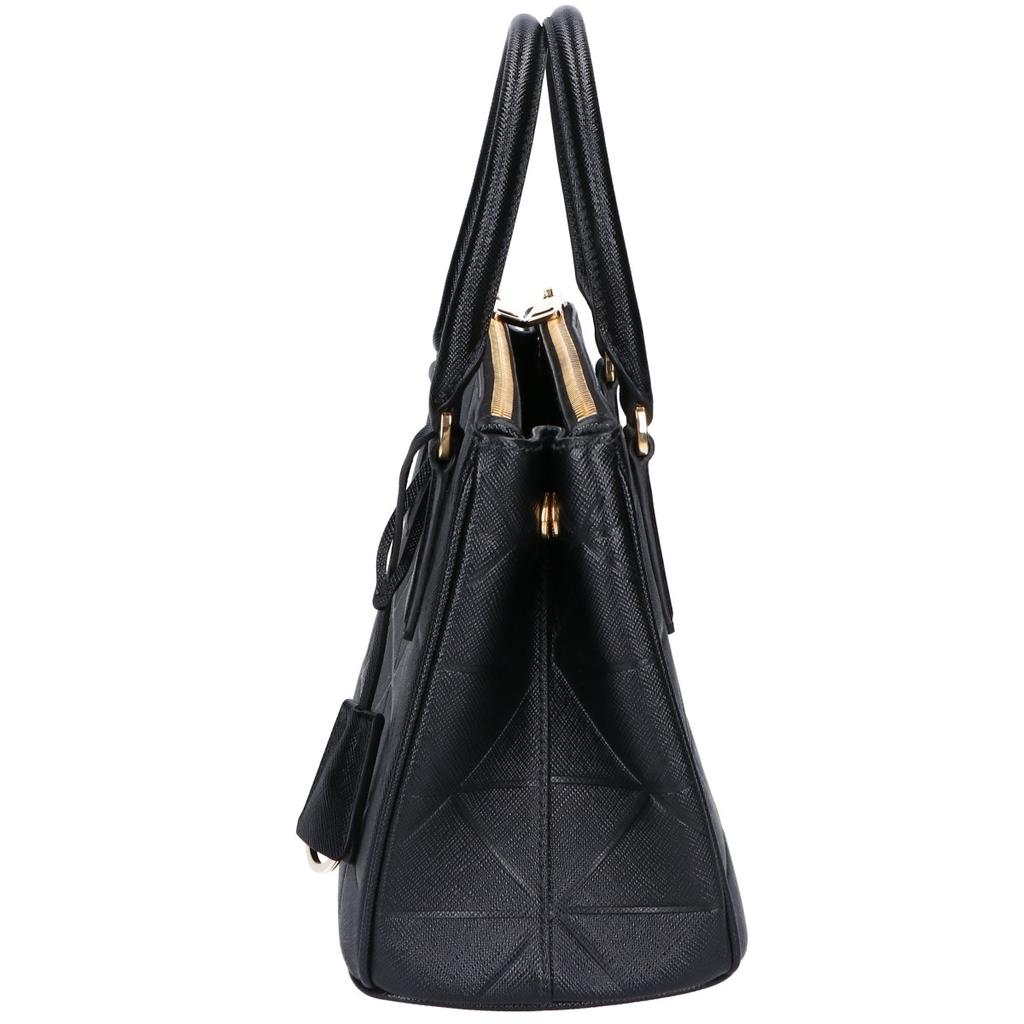 PRADA Excellent condition 68973 Galirea Small Triangle Logo Saffiano 2-Way Shoulder Bag Handbag Black/GDHardwareUsed