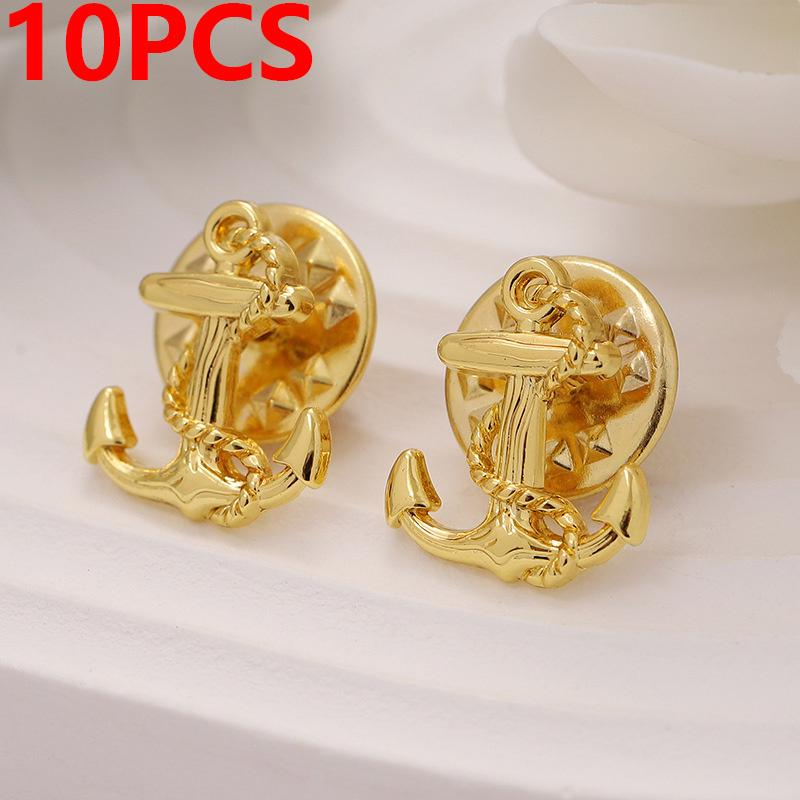 

10 шт./компл., брошь с якорем, модная винтажная мужская рубашка, костюм, значок, воротник, булавки для лацканов, броши, ювелирные аксессуары, подарки 10pcs золотой