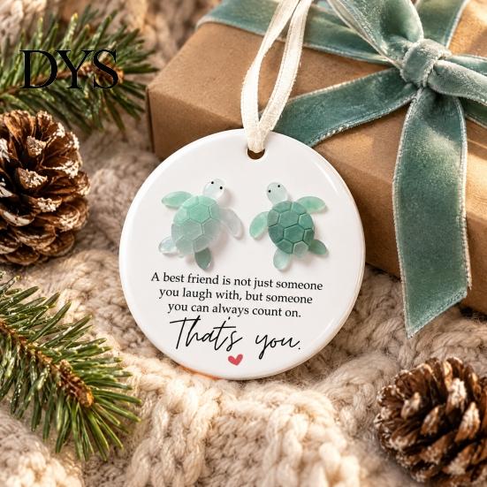 Festive Garden Hanging Ornaments True Friends Acrylic Ornament, Friendship Theme Decoration for Christmas Decorative Holiday Tree Pendants Home Party,