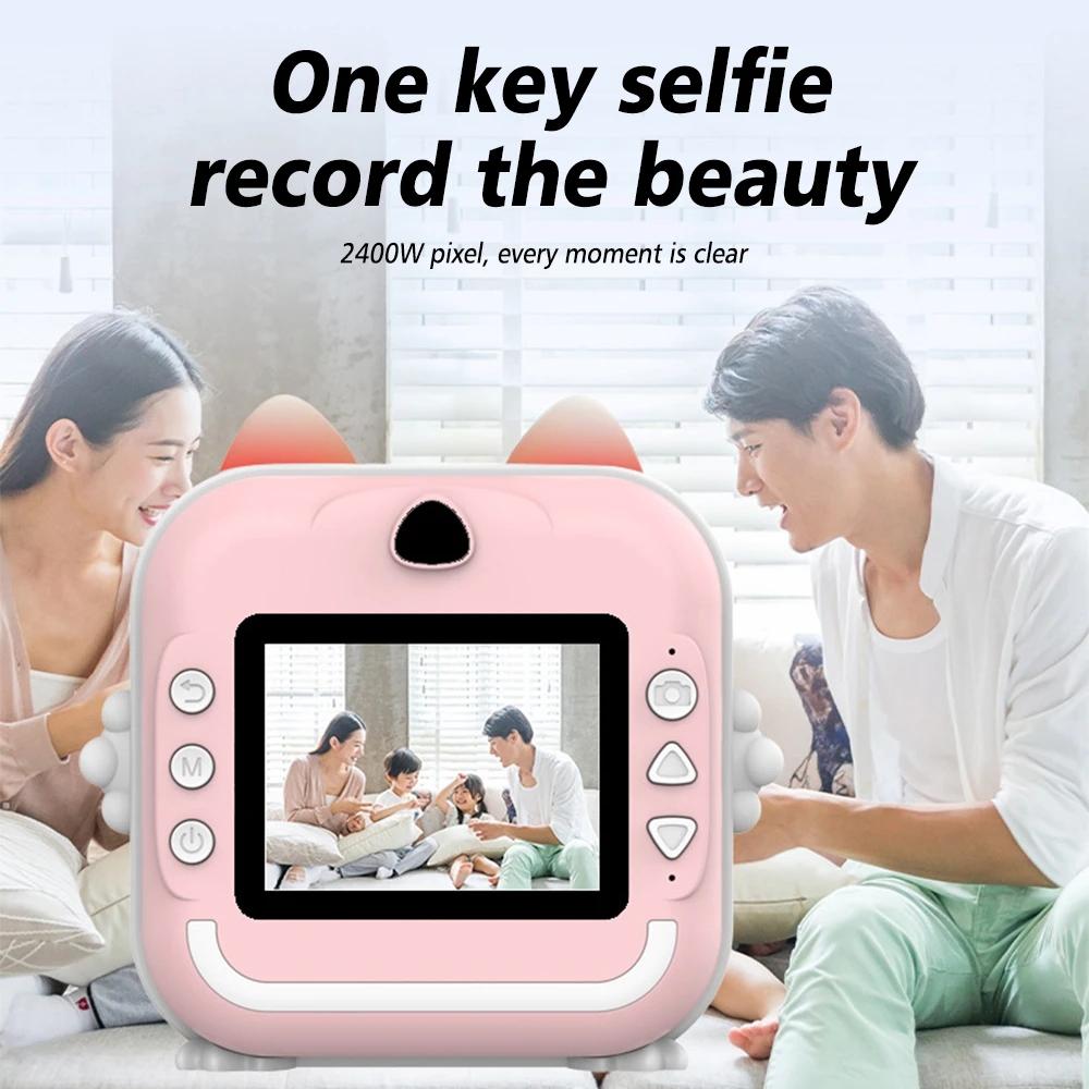 Children Instant Print Camera Children Video Pography Digital Po Camera Toy Mini Thermal Printer Ideal for Boy Girls Birthday Present