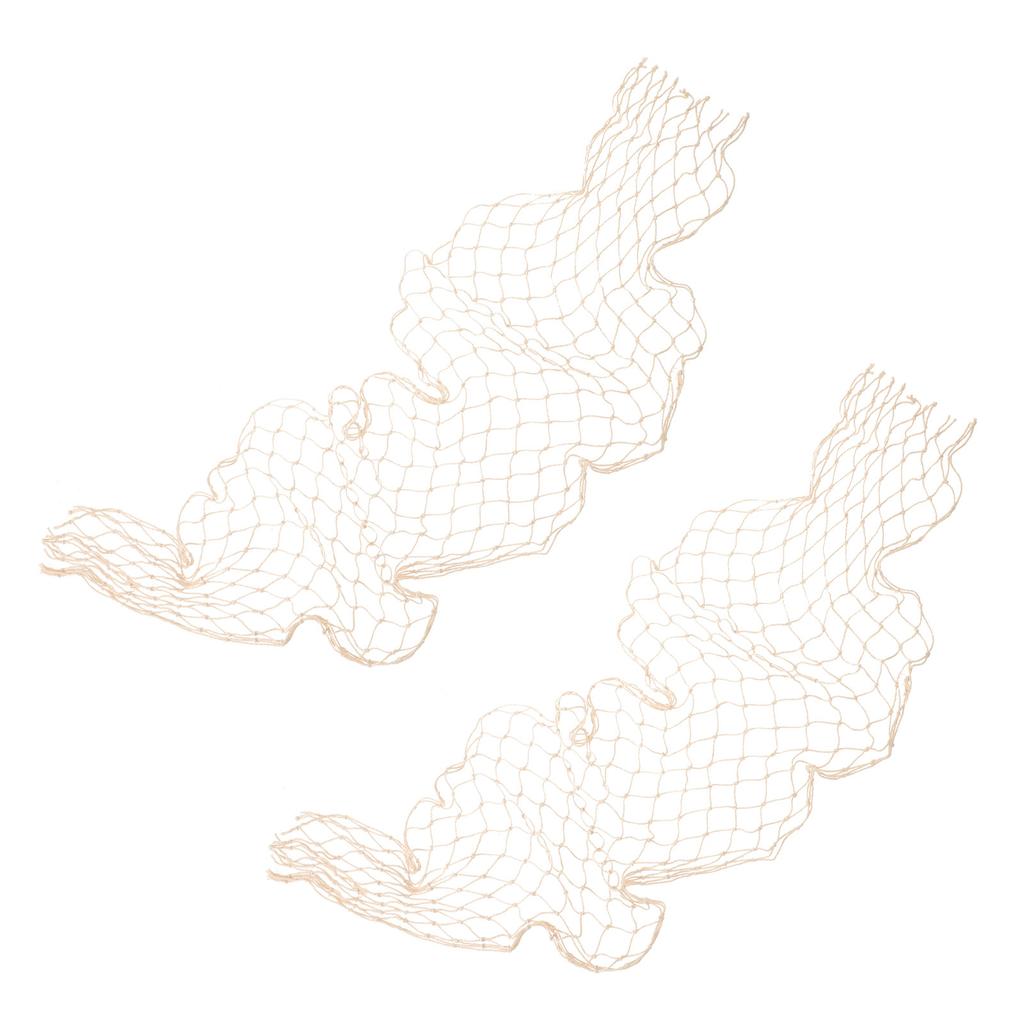 2Pcs Fish Net Decorative Thick Rope Net Ocean Themed Nautical Decor Coastal Bedroom Wall Hanging Under The Sea Birthday Party