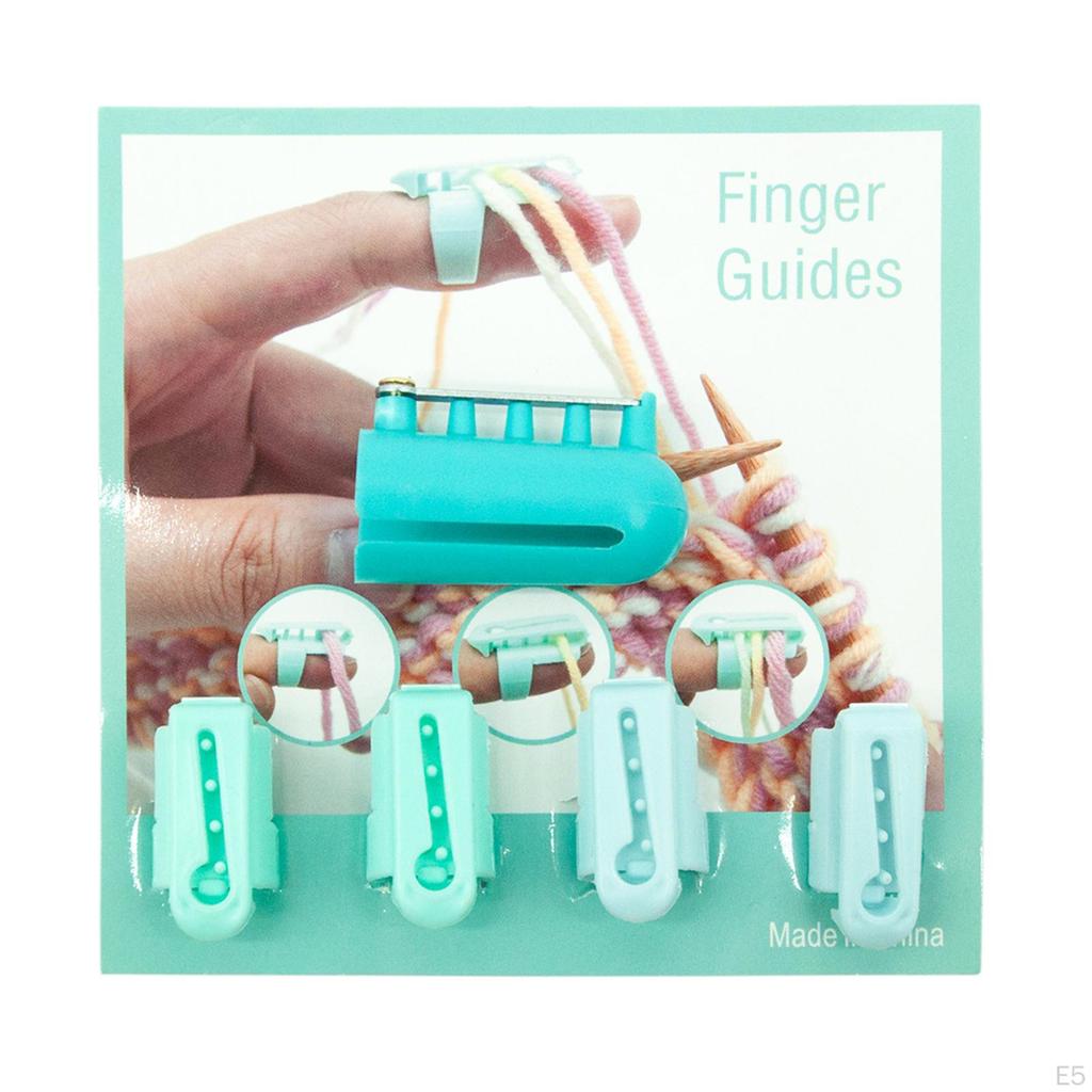 Set de 5 piese Ghid de fire pentru tricotat și croșetat, Suport pentru deget, Degetar, Cârlig,