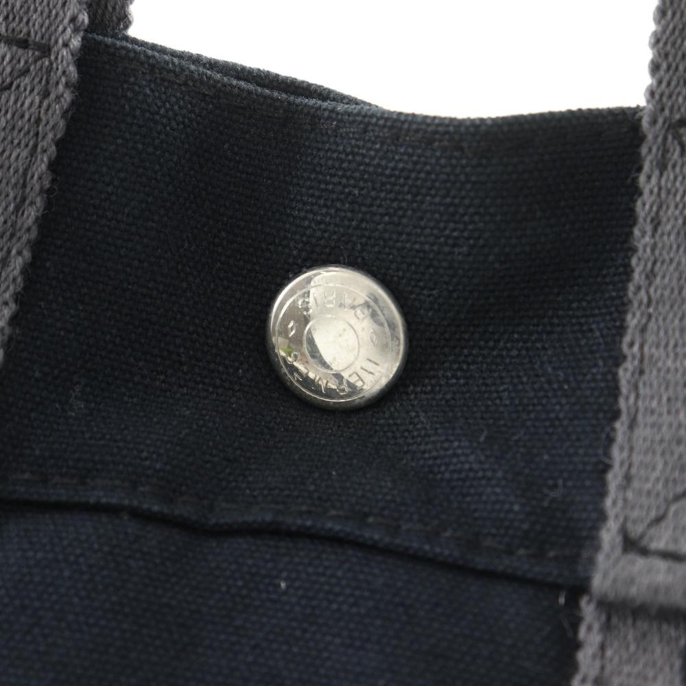 HERMES Fourre ToutPM Handbag black canvas unisex Used
