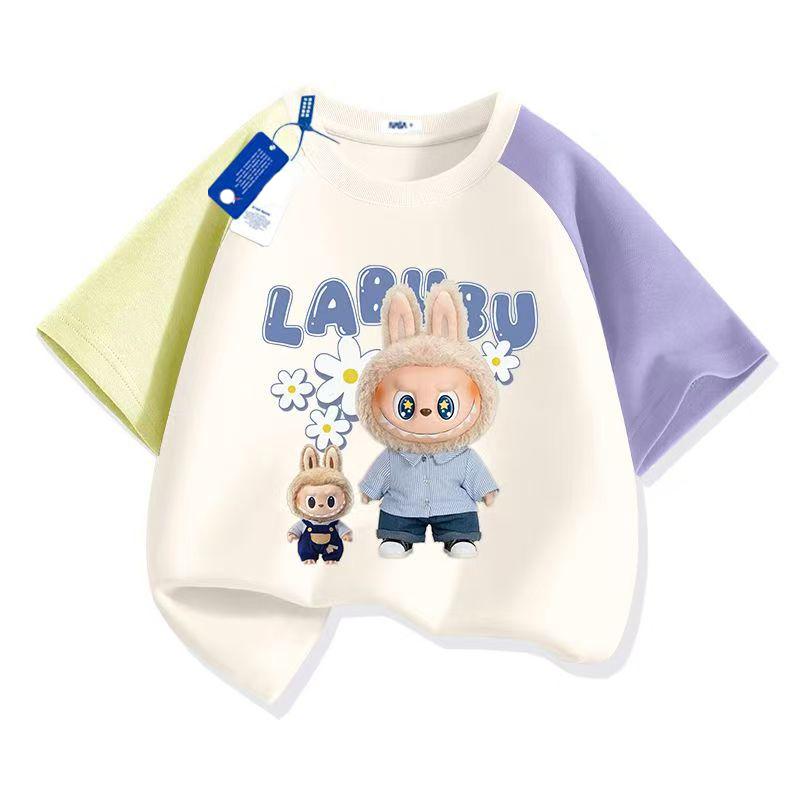 Girl Boy Short Sleeve Tee LABUBU Anime 3D Print Cartoon Anime Kids T-Shirt Summer T-Shirt Tops
