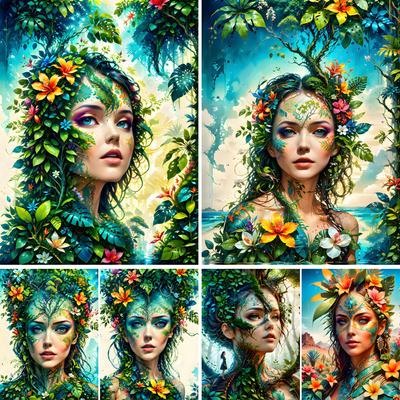 Fantasy-Mädchen und Blumen DIY Voll-Diamantmalerei Neu 2024 Kreuzstich Diamant-Mosaikstickerei Für Heimdekoration J3993
