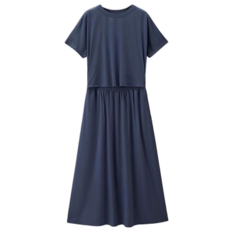 

Giordano Minimalist Faux Two-Piece Short Sleeve Dress L