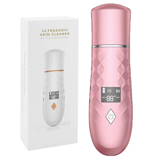

EMS Skin Scrubber Ультразвуковой шпатель для кожи лица Очистка лица Удаление черных точек Экстрактор Инструмент для чистки лица розовый