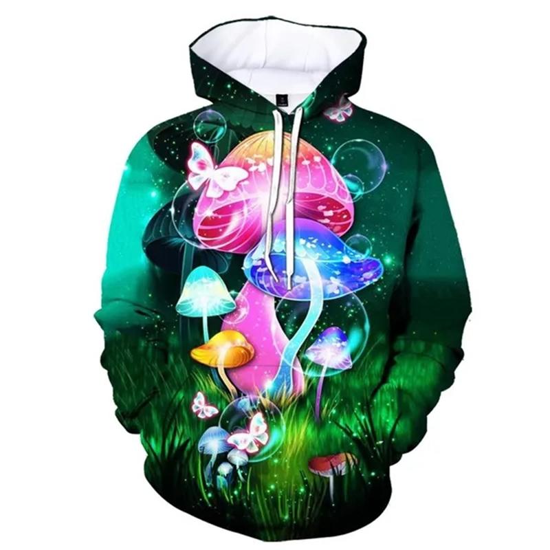Plants Mushroom Hoodies Camo Funny 3D Print Men Women Hooded Sweatshirts Oversized Pullover Streetwear Kids Tops Unisex Clothing
