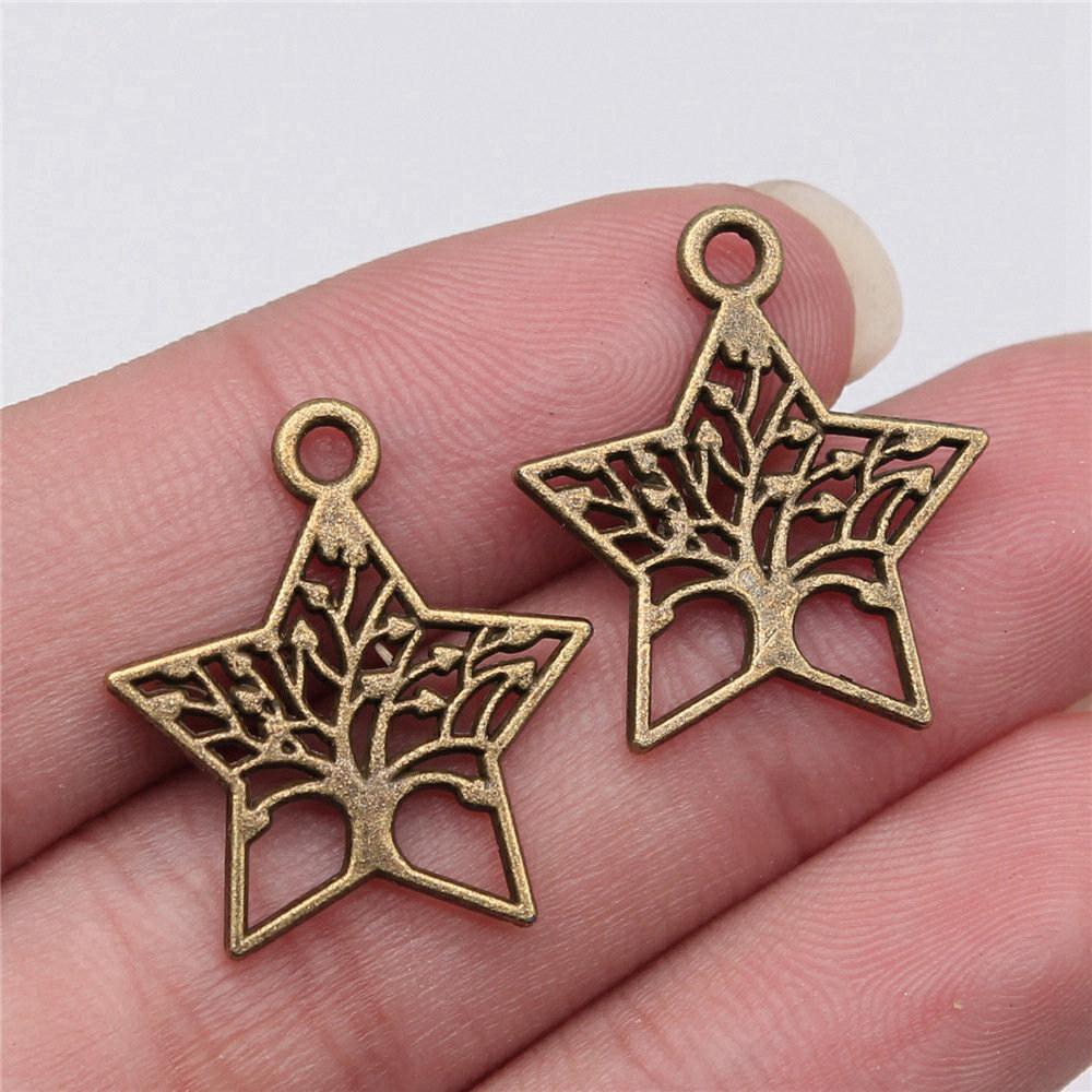 Charms Round Tree Of Life Pendants Vintage Jewelry Supplies QC109