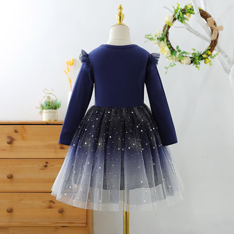 Rochie de prințesă de toamnă din bumbac pentru fete: Fustă de vară la modă pentru copii cu mânecă scurtă stil nou