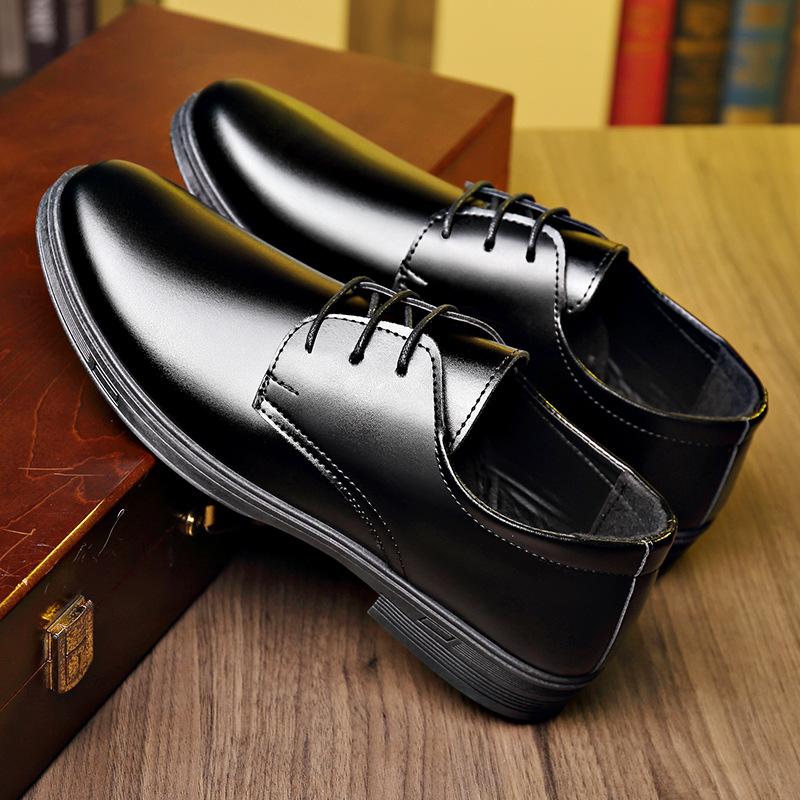 Soft leather soft sole youth British casual single shoes business dress men's leather shoes men's summer men's shoes bright leather wedding shoes