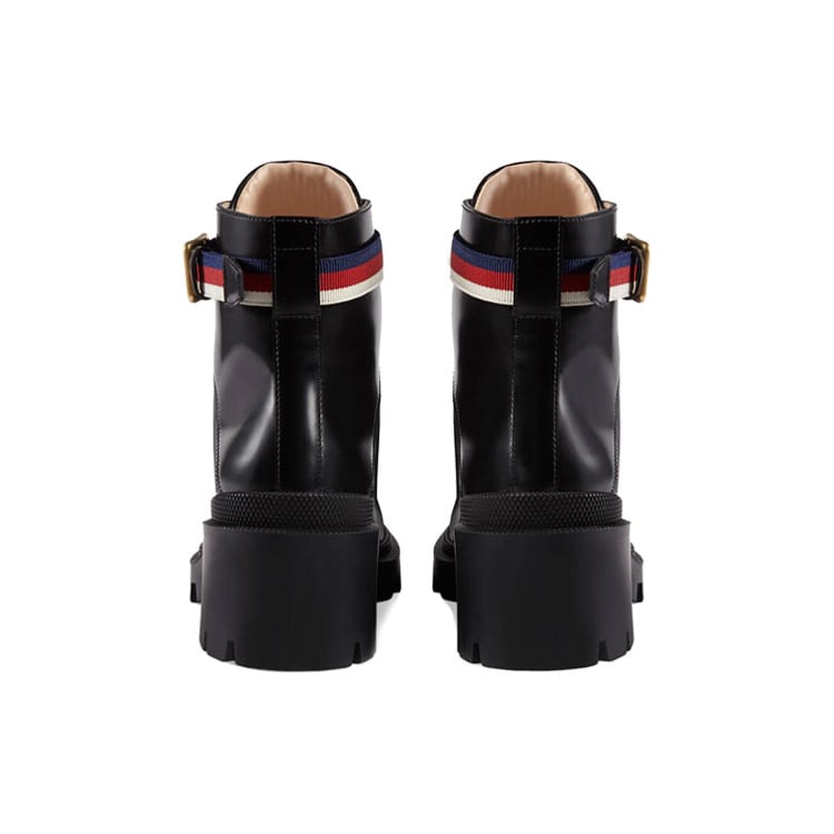Gucci Wmns Sylvie Web 55mm Ankle Boot 'Black Mystic White Red' Women's 481156 DKS30 1159