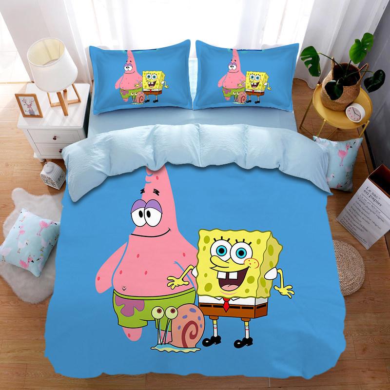 Cartoonsponge Duvet Cover Pillowcase Bedding Bedroom Decoration Children Gift Adult Single Double Bed Large Sizezip Duvet Cover