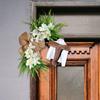 Easter Wreath Bouquet Garland Rattan Rustic with Cross Spring for Front Door Party Farmhouse