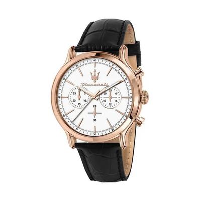 Epoca Chronograph Leather Strap White Dial Quartz R8871618016 100M Men's Watch
