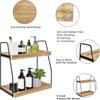 2 Tier Coffee Station Storage Organizer Wooden Spice Rack For Home Office Kitchen Counter Shelf Bathroom Makeup Storage Holder