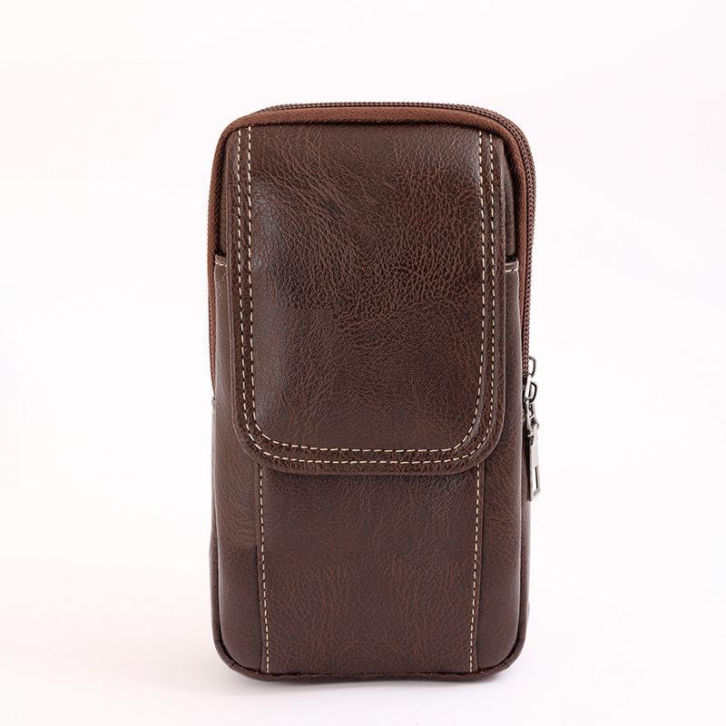 Pu Leather Crossbody Bag Versatile Style Simple Design Waist Bag Multiple Pockets Leather Case Messenger Bag Outdoor Work