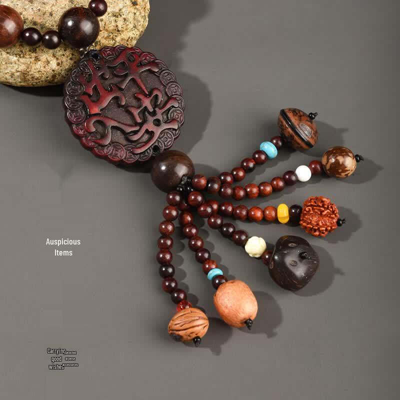 Peach Wood Pixiu Peace Car Pendant