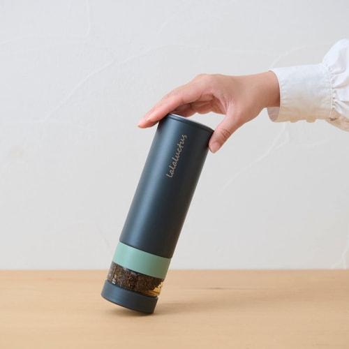 Smile LALALUCTUS Tea Bottle with Strainer, Vacuum-Sealed, Double-Walled, Keeps Tea Hot or Cold (Cream White)