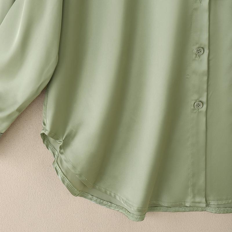 ZANZEA Women Casual Turn Down Collar Loose Long Sleeve Solid Blouse