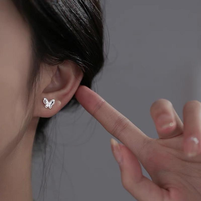 Elegant Fresh Butterfly Stud Earrings - Sweet, Simple Screw-on Cochlea Accessories