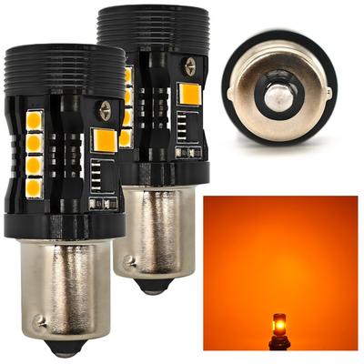 2 Pcs P21W LED Bulb BA15S 12V No Error, Orange Off-Road