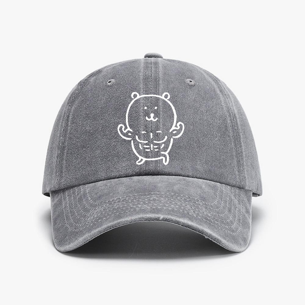 

Muscle Bear funny Baseball Cap Simple Style Suitable for Unisex and Women Adjustable Distressed Washed hat Adjustable