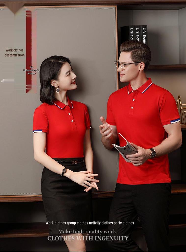 Custom Silk Cotton Short-Sleeve Polo Team Shirt with Logo Printing