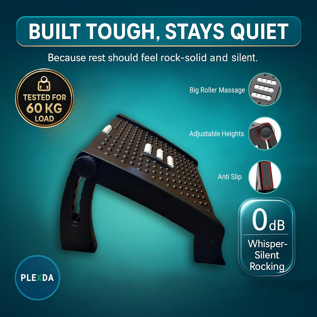 Adjustable Foot Rest for Office Chair with Massage Texture and Roller | Ergonomic Footrest Under Desk with 6 Heights | (Footrest 2)