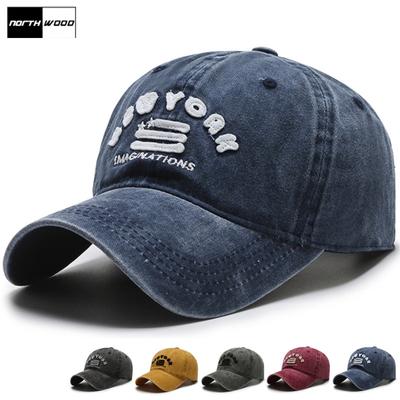 New York Baseball Cap für Herren, gewaschene Damen-Sommermütze, Papa-Hüte, Baumwolle, Snapback-Trucker-Mütze