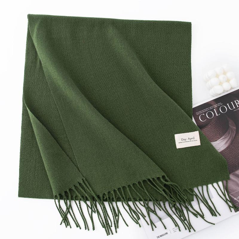 New Solid Color Maillard Imitation Cashmere Scarf for Women Autumn and Winter High End Warm Shawl Simple Scarf