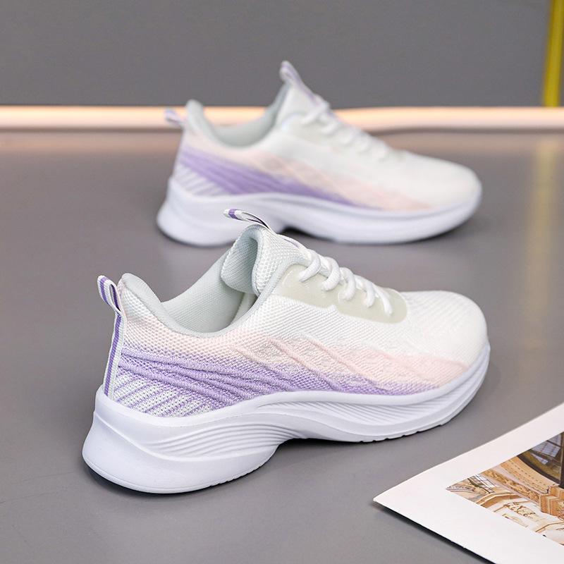 Brand Sports Shoes Women's Single Mesh Hollow Breathable Fitness Running Shoes Non-slip Lightweight Soft Sole Shock-absorbing Student Casual Shoes